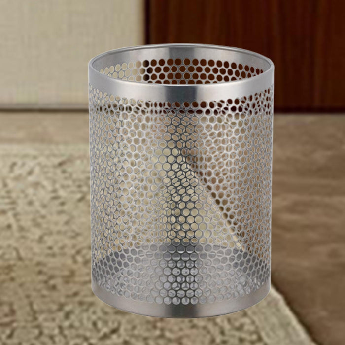 Waste Paper Basket Recycling Bin for Housewarming Gift Household Living Room Silver