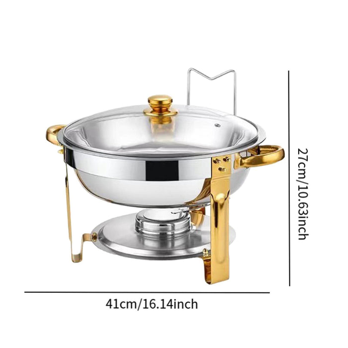 Crofta Chafing Dish Soup Warmer Pot Catering Food Warmer for Kitchen Family Holiday