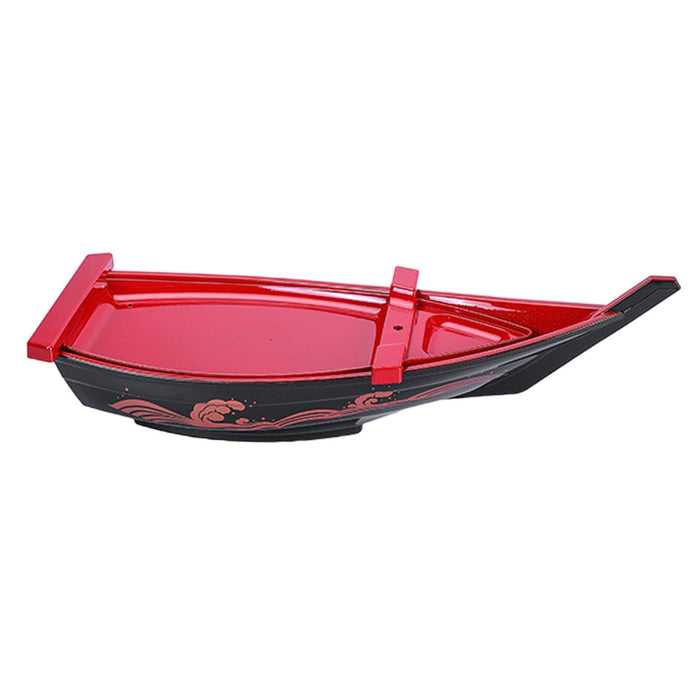 Boat Shape Sushi Plate Meat Ball Serving Tray Sushi Tray for Home Restaurant Red M