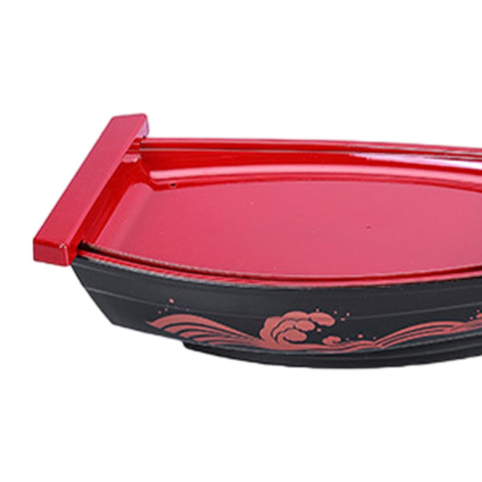 Boat Shape Sushi Plate Meat Ball Serving Tray Sushi Tray for Home Restaurant Red M