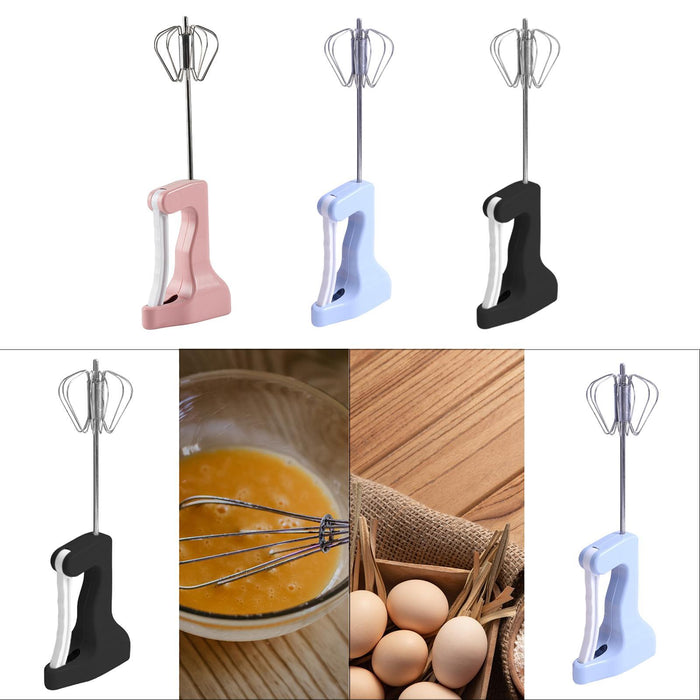 Crofta Semi Automatic Whisk Versatile Egg Mixing Tool for Stirring Beating Blending pink