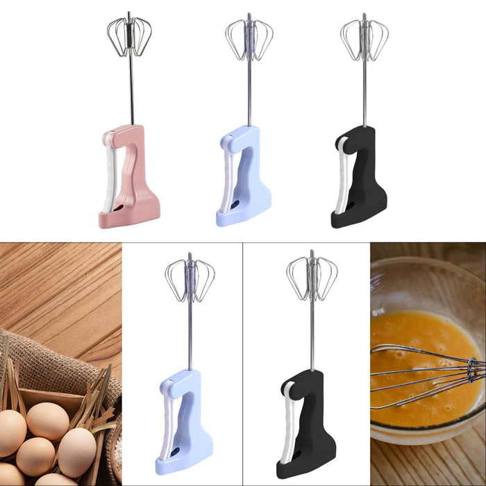 Crofta Semi Automatic Whisk Versatile Egg Mixing Tool for Stirring Beating Blending pink