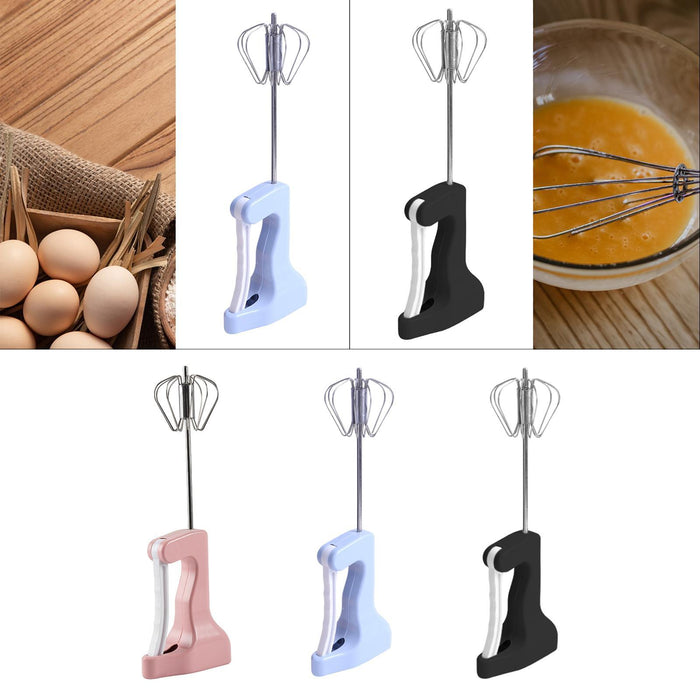 Crofta Semi Automatic Whisk Versatile Egg Mixing Tool for Stirring Beating Blending pink