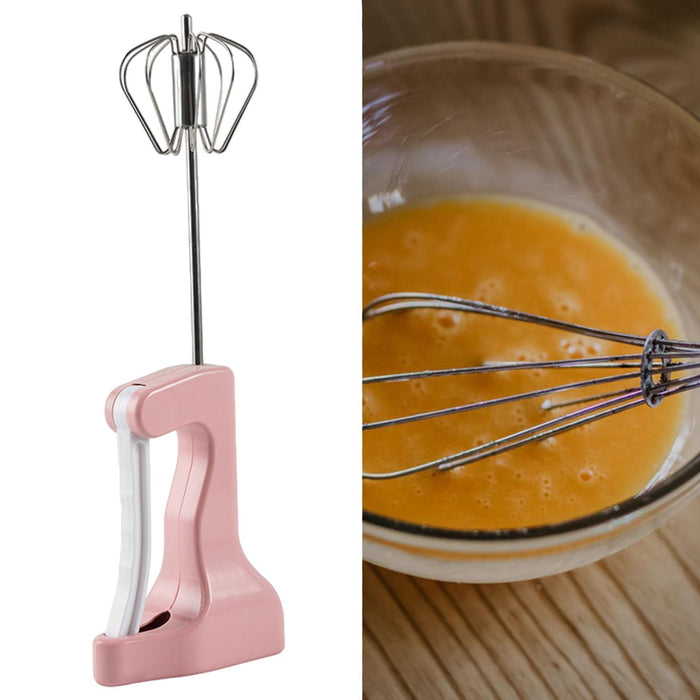 Crofta Semi Automatic Whisk Versatile Egg Mixing Tool for Stirring Beating Blending pink