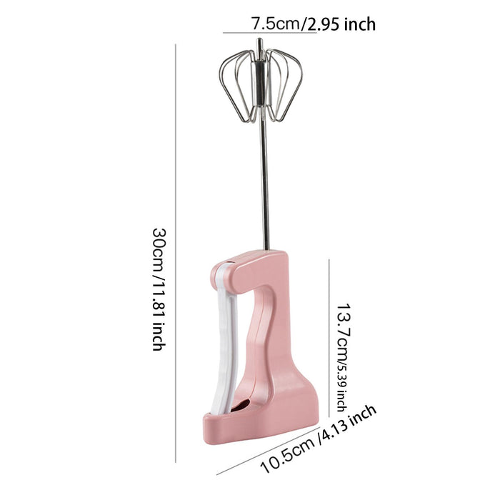 Crofta Semi Automatic Whisk Versatile Egg Mixing Tool for Stirring Beating Blending pink