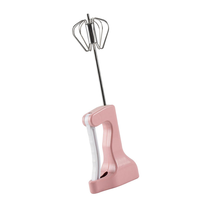 Crofta Semi Automatic Whisk Versatile Egg Mixing Tool for Stirring Beating Blending pink