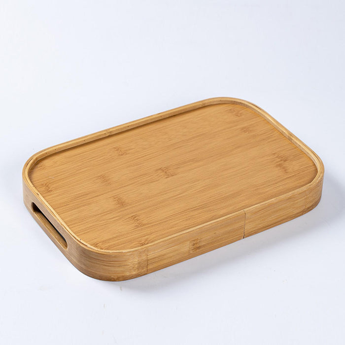 Crofta Bamboo Serving Tray Food Trays Decorative Tray for Living Room S