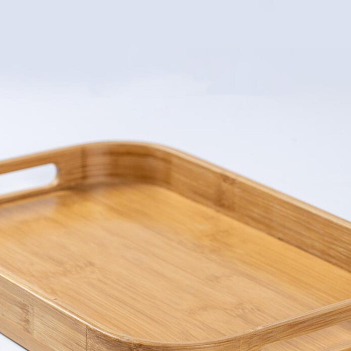 Crofta Bamboo Serving Tray Food Trays Decorative Tray for Living Room S