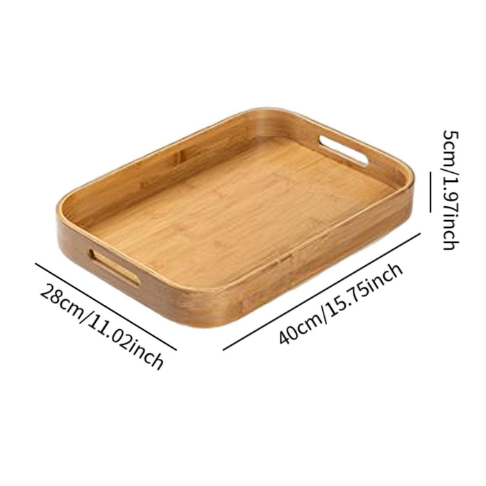 Crofta Bamboo Serving Tray Food Trays Decorative Tray for Living Room M