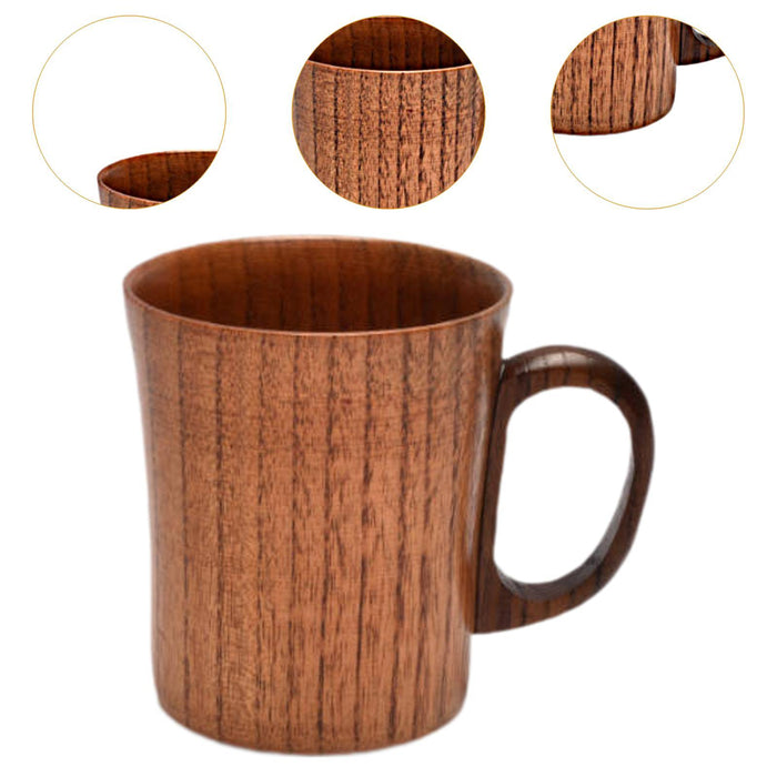 Crofta Wooden Cup Milk Portable Small Cold or Hot Drinks Polished Simple Coffee Mug S