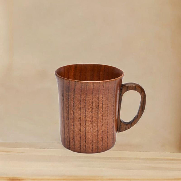 Crofta Wooden Cup Milk Portable Small Cold or Hot Drinks Polished Simple Coffee Mug L