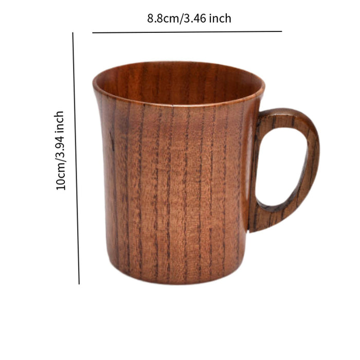 Crofta Wooden Cup Milk Portable Small Cold or Hot Drinks Polished Simple Coffee Mug L