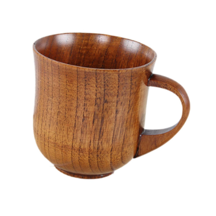 Crofta Wooden Cup Small Polished Simple Milk with Handle Drinking Cup Retro Tea Cup