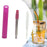 Crofta Reusable Straw Retractable for Drinking Keychain Gifts Long Telescopic Straw violet