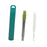 Crofta Reusable Straw Retractable for Drinking Keychain Gifts Long Telescopic Straw green