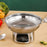 Crofta Alcohol Stoveup Hot Warmer Round Chafing Dish for Hotels Home Outdoor 21.2x12.7cm silvery