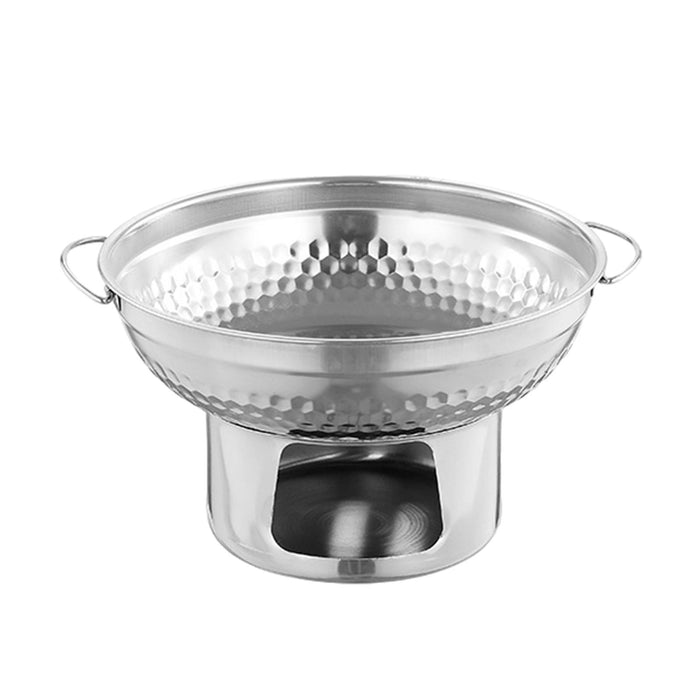 Crofta Alcohol Stoveup Hot Warmer Round Chafing Dish for Hotels Home Outdoor 21.2x12.7cm silvery