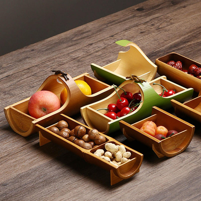 Dry Fruit Tray Handicraft Food Serving Basket for Living Room Hotel Home Use Green