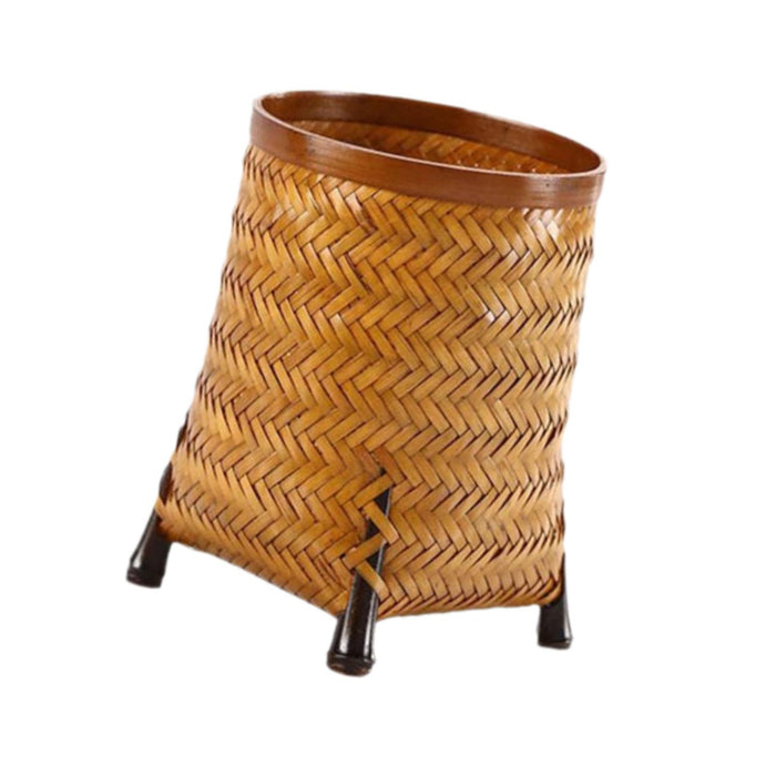 Crofta Hand Woven Basket Bamboo Tea Tools Organizer for Home Office Tea Accessories