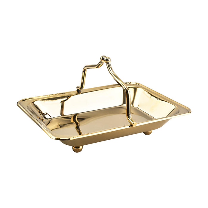 Towel Holder Tray Ball Foot Support Design Storage Organizer for Living Room Golden