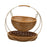 Crofta Woven Storage Basket Rustic with Top Handle 2-tier Tray for Home Snack Beach brown small