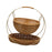 Crofta Woven Storage Basket Rustic with Top Handle 2-tier Tray for Home Snack Beach brown large