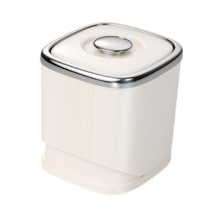 Crofta Rice Container Airtight Leakproof Lid Sealed Grain Storage for Dry Food Nuts silver plate