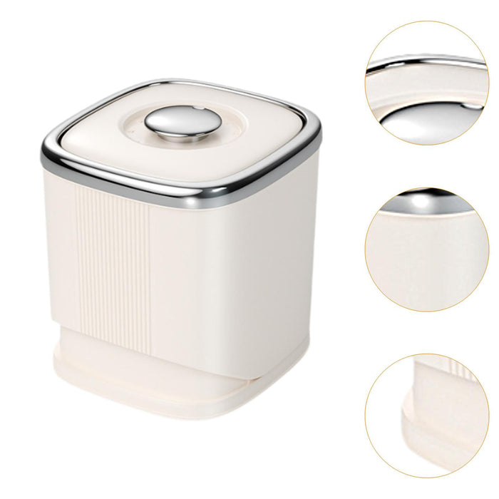 Crofta Rice Container Airtight Leakproof Lid Sealed Grain Storage for Dry Food Nuts silver plate