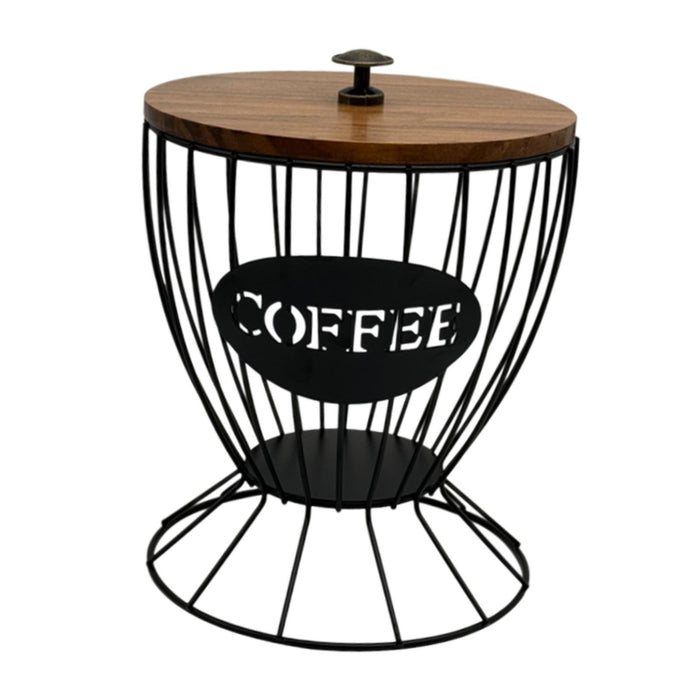 Crofta Coffee Pod Holder Container Reusable Versatile for Cafe Home Kitchen Counter black with lid