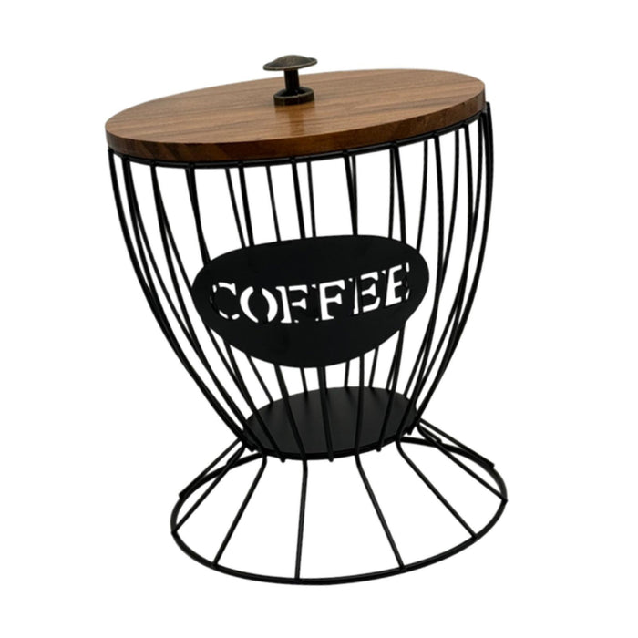 Crofta Coffee Pod Holder Container Reusable Versatile for Cafe Home Kitchen Counter black with lid