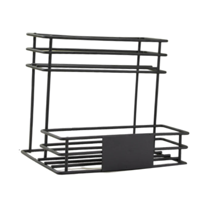 Syrup Bottle Display Stand Metal Storage Rack for Tabletop Pantry Coffee Bar 24.5x17.5x23cm