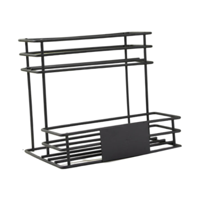 Syrup Bottle Display Stand Metal Storage Rack for Tabletop Pantry Coffee Bar 24.5x17.5x23cm