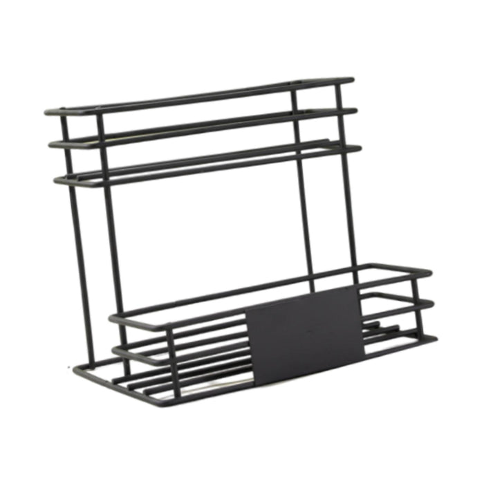 Syrup Bottle Display Stand Metal Storage Rack for Tabletop Pantry Coffee Bar 24.5x17.5x23cm