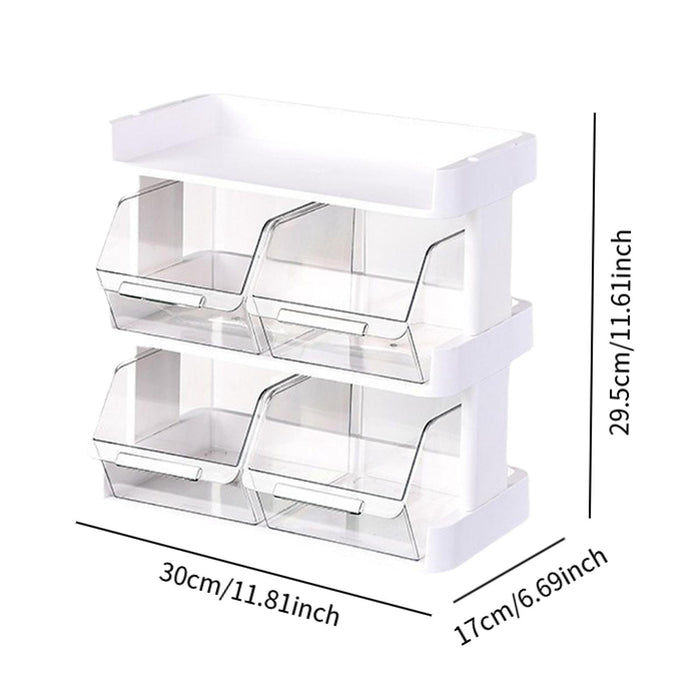 Crofta Tea Storage Box with Dividers Tea Bags Organizer for Desktop Cabinet Bedroom 3 tier