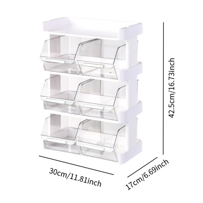 Crofta Tea Storage Box with Dividers Tea Bags Organizer for Desktop Cabinet Bedroom 4 tier