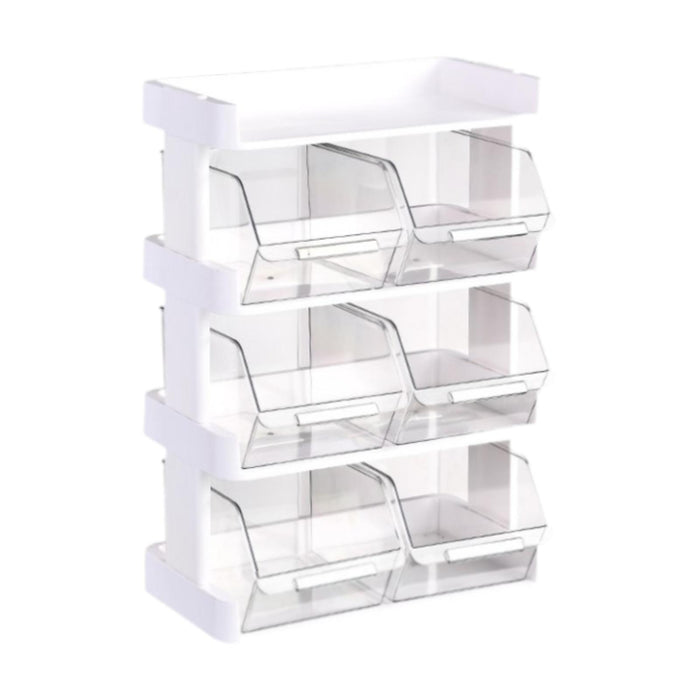 Crofta Tea Storage Box with Dividers Tea Bags Organizer for Desktop Cabinet Bedroom 4 tier