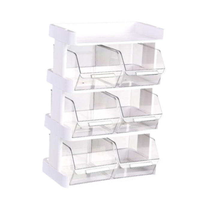 Crofta Tea Storage Box with Dividers Tea Bags Organizer for Desktop Cabinet Bedroom 4 tier