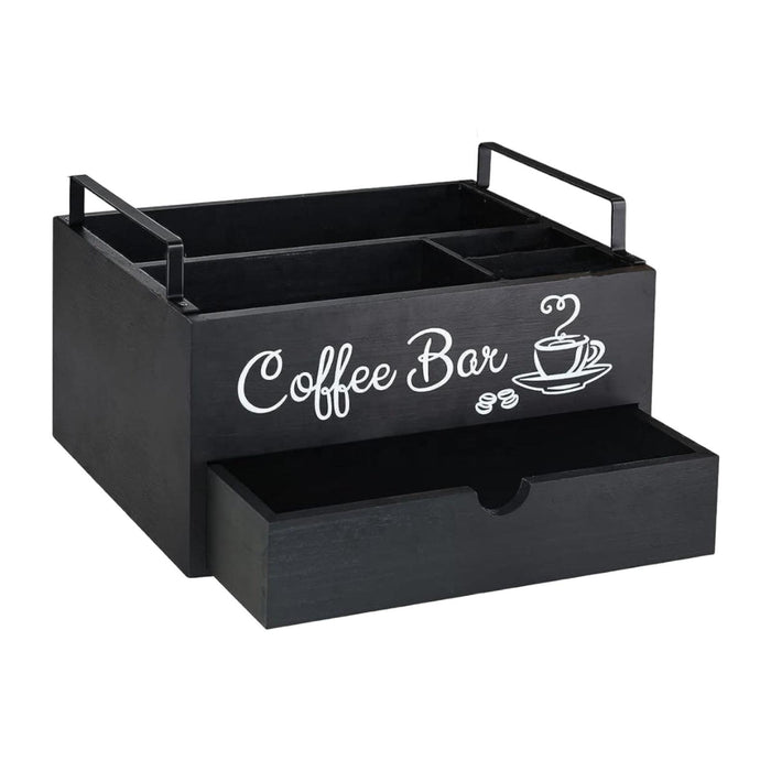 Crofta Coffee Station Organizer Coffee and Tea Condiment Storage Organizer for Cafe Style A