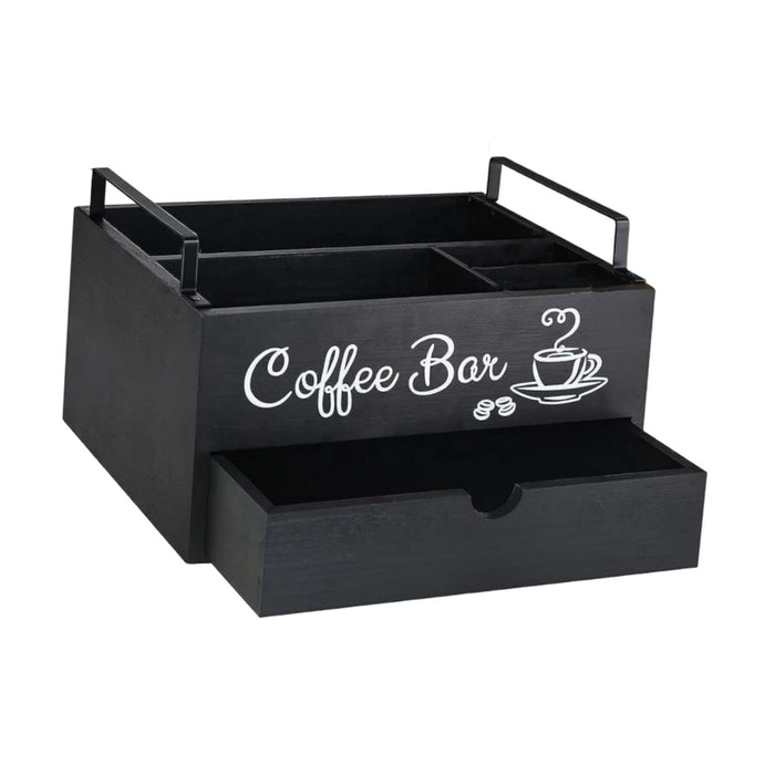 Crofta Coffee Station Organizer Coffee and Tea Condiment Storage Organizer for Cafe Style A