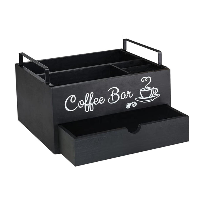 Crofta Coffee Station Organizer Coffee and Tea Condiment Storage Organizer for Cafe Style A