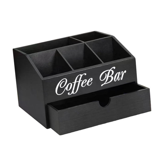 Crofta Coffee Station Organizer Coffee and Tea Condiment Storage Organizer for Cafe Style B