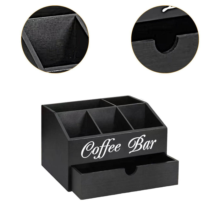 Crofta Coffee Station Organizer Coffee and Tea Condiment Storage Organizer for Cafe Style B