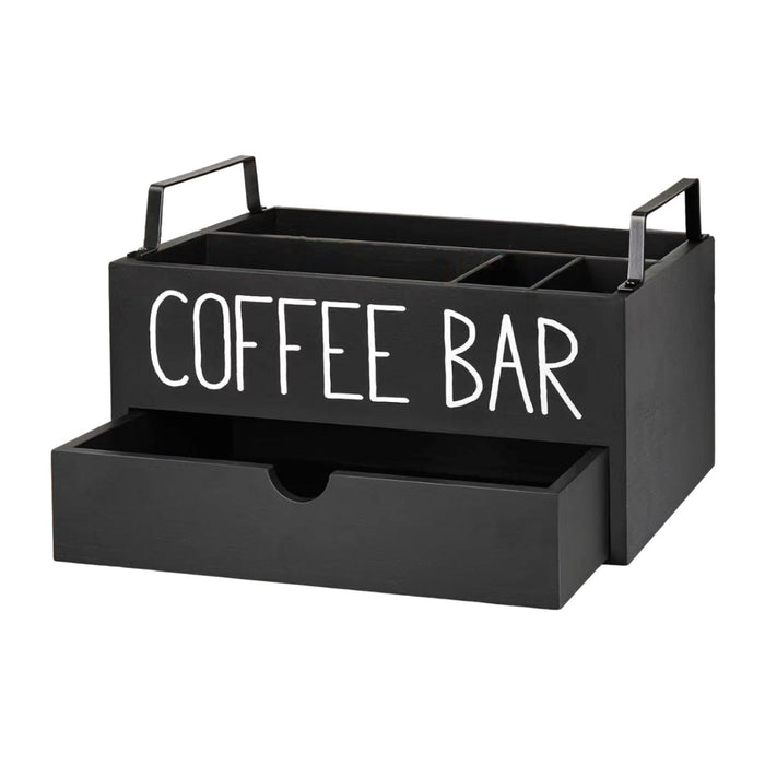 Crofta Coffee Station Organizer Coffee and Tea Condiment Storage Organizer for Cafe Style C