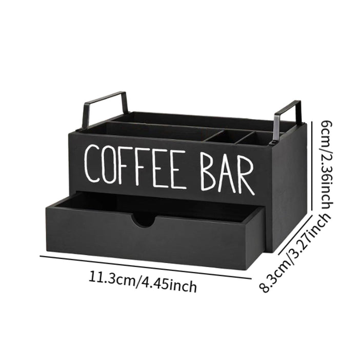 Crofta Coffee Station Organizer Coffee and Tea Condiment Storage Organizer for Cafe Style C