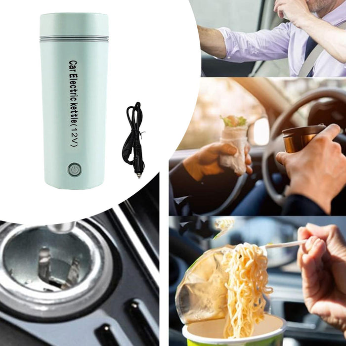 Crofta Car Heating Cup Leakproof Coffee Tea Cup Smart Heating Car Cup for Tea Water green 12V