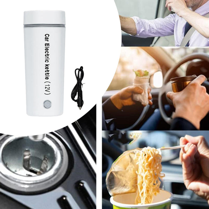 Crofta Car Heating Cup Leakproof Coffee Tea Cup Smart Heating Car Cup for Tea Water white 12V