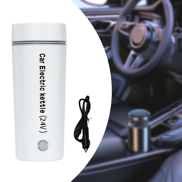 Crofta Car Heating Cup Leakproof Coffee Tea Cup Smart Heating Car Cup for Tea Water white 24V