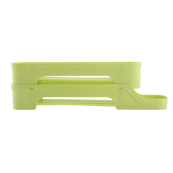 Crofta Refrigerator Egg Storage Rolling Slide Egg Storage Box for Kitchen Organizer 2 layer light green