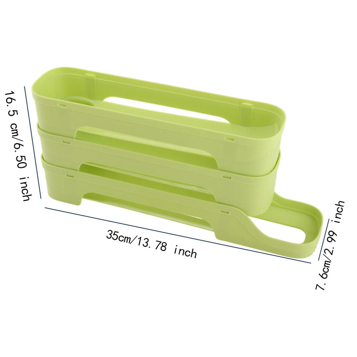 Crofta Refrigerator Egg Storage Rolling Slide Egg Storage Box for Kitchen Organizer 3 layer light green