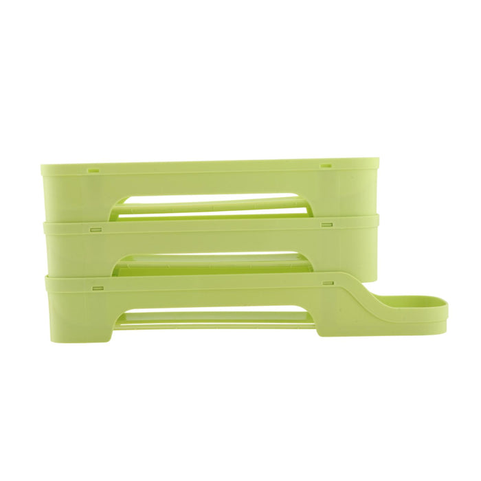 Crofta Refrigerator Egg Storage Rolling Slide Egg Storage Box for Kitchen Organizer 3 layer light green